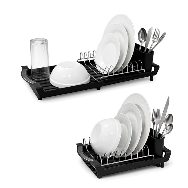 Imagen de Escurridor de platos p/Pileta Negro-Acero 29-49x20x12.5cm