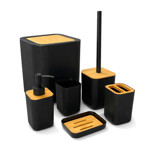 Imagen de SET de Baño 6 Piezas Negro-Bambu