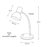 Imagen de Lámpara de Escritorio Flexible 1 Luz E27 Blanca