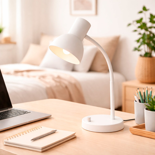 Imagen de Lámpara de Escritorio Flexible 1 Luz E27 Blanca