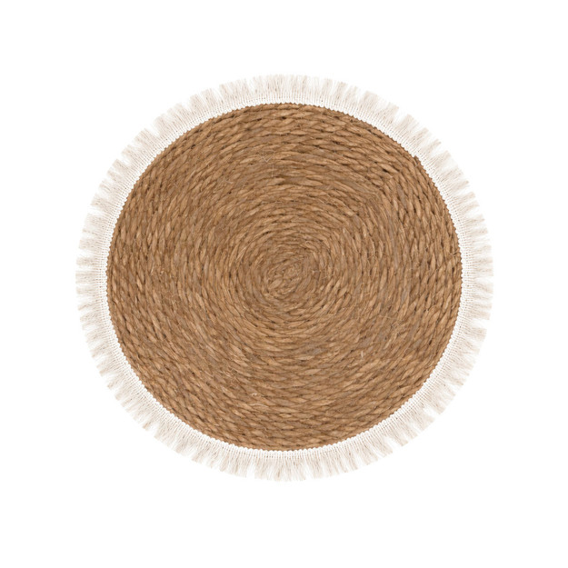 Imagen de Individual Rústico Fibra Natural y Bordado Ø40cm