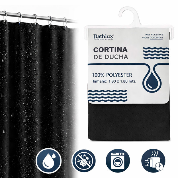 Imagen de Cortina Premium Teflón Negra 180x180cm