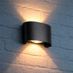 Imagen de Aplique LED Bidireccional 2w Cálido Yoko Negro 8x3.5x6.5cm H