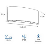 Imagen de Aplique LED Bidireccional 6w Cálido Yoko Blanco 16.5x4x8cm H