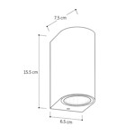 Imagen de Aplique LED 6w Cálido Bidireccional Blanco 6.5x7.5x15.5cm H