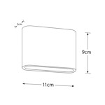 Imagen de Aplique LED Bidireccional 6w Cálido Lennon Negro 11x3x9cm H