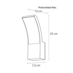 Imagen de Aplique LED 16w Cálido Pala Negro 7.5x13x25cm H