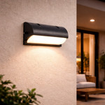 Imagen de Aplique LED 16w Cálido Curvo Negro 26x12x12.5cm H