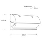 Imagen de Aplique LED 16w Cálido Curvo Negro 26x12x12.5cm H