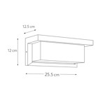 Imagen de Aplique LED 16w Cálido Rectangular Negro 25.5x12x12.5cm H