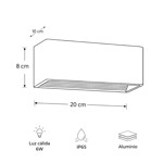 Imagen de Aplique LED Bidireccional 6w Cálido Tauro Negro 20x10x8cm H