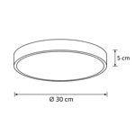 Imagen de PLAFON LED 18w Flat Negro Ø30cm