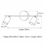 Imagen de Spot 2 Luces Gu10 Canon Blanco
