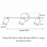 Imagen de Spot 3 Luces Gu10 Canon Blanco