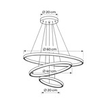Imagen de Colgante LED 76w Ring 3 Tonalidades Ø20/40/60cm