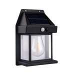Imagen de FAROL 1 Luz Pared Solar c/Sensor Negro IP65 12x6x17cm H