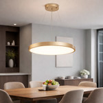 Imagen de Colgante LED 30w Flat Oro Mate 3 Tonalidades Ø50x5cm H