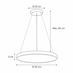 Imagen de Colgante LED 30w Flat Oro Mate 3 Tonalidades Ø50x5cm H