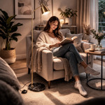 Imagen de Lampara de Pie Foco Oro 160 a 180cm H