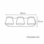 Imagen de Spot 3 Luces LED 30w Cálido  Tosca Negro 38x10x13cm Prof