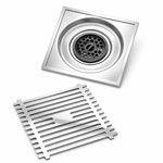 Imagen de Rejilla Desagüe Cromada 15x15cm c/Válvula anti-olor