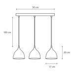 Imagen de Colgante 3 Luces E27 Copa  Blanca Ø16.5cm