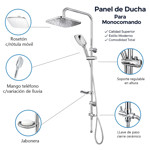Imagen de PANEL Barral Columna CROMO con Telefono y Roseta 1m