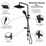 Imagen de PANEL Barral Columna NEGRO con Telefono y Roseta 1m