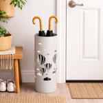 Imagen de PARAGÜERO Metálico c/Diseño Nube/Gotas Ø20x49cm H Blanco o Negro