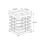 Imagen de Portacubiertos Prisma Negro con Madera 10.5x10.5x15cm H