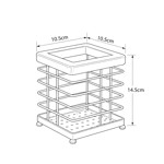 Imagen de Portacubiertos Prisma Blanco con Madera 10.5x10.5x15cm H