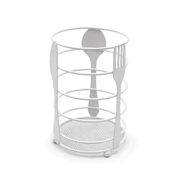 Imagen de Portacubiertos Blanco Metálico  (Ø 10cm * 16.5cm H )