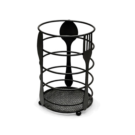 Imagen de Portacubiertos Negro Metálico ( Ø 10cm * 16.5cm H )