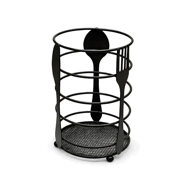 Imagen de Portacubiertos Negro Metálico ( Ø 10cm * 16.5cm H )