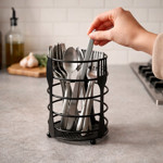 Imagen de Portacubiertos Negro Metálico ( Ø 10cm * 16.5cm H )