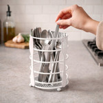 Imagen de Portacubiertos Blanco Metálico  (Ø 10cm * 16.5cm H )