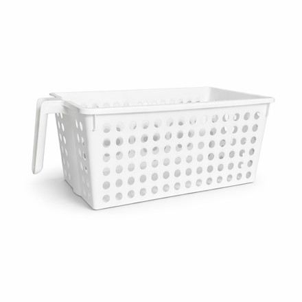 Imagen de CANASTO Calado c/Manija Blanco 32x16.5x14cm