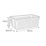 Imagen de CANASTO Calado c/Manija Blanco 32x16.5x14cm