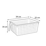 Imagen de CANASTO Calado c/Manija Blanco 34x22x14cm