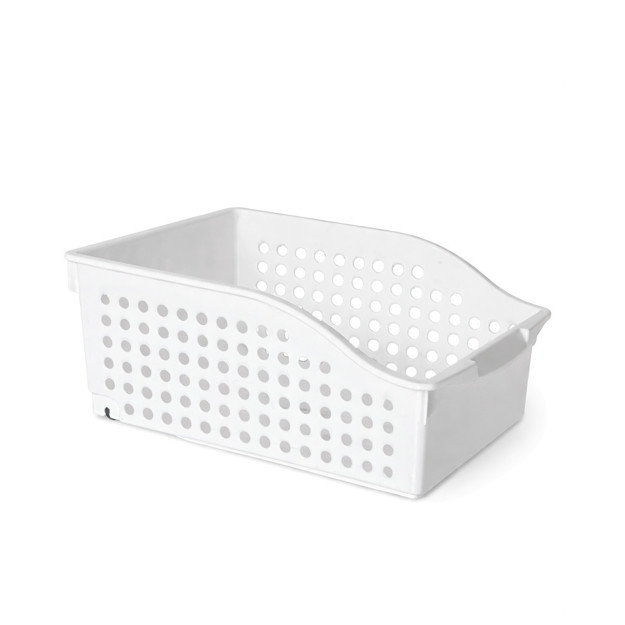 Imagen de CANASTO Calado c/Ruedas Blanco 30x20x13cm