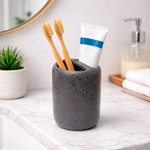 Imagen de Portacepillos Negro Cerámica Ø7x10cm H