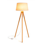 Imagen de LAMPARA de Pie E27 Tripode Natural c/Pant Beige 150cm H