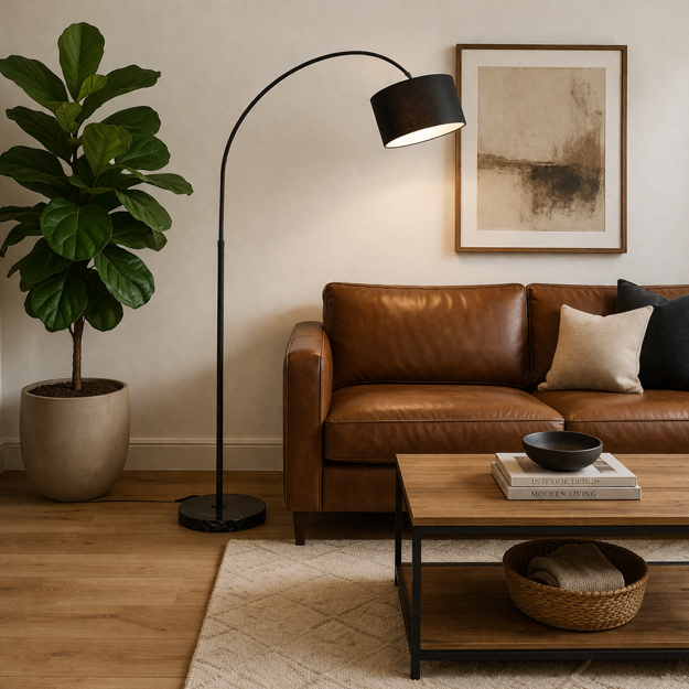 Imagen de Lampara de Pie Arco Negro 185cm H