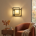 Imagen de APLIQUE 1 Luz Doble Cuadrado Mad./Eco 22x11x22cm H