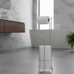 Imagen de Portarollo de Pie c/Reserva Cromado Base Ø14 / 50cm h