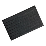 Imagen de FELPUDO 45x75cm Negro c/Goma Franjas Gris Oscuro