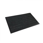 Imagen de FELPUDO 45x75cm Negro c/Goma Franjas Gris Oscuro