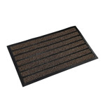 Imagen de FELPUDO 45x75cm Negro c/Goma Franjas Marron