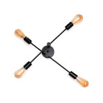 Imagen de CENTRO 4 Luces E27 de Techo 2 Barras Cruzadas Negro