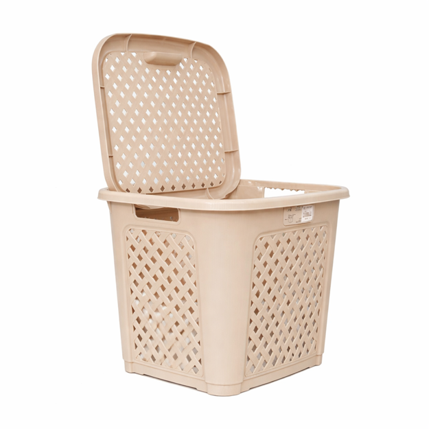 Imagen de CESTO Plástico Beige Simil Rattan 19litros 29x36x29h cm